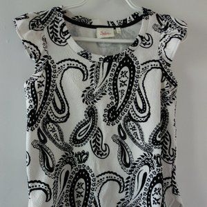 Deletta Anthropologie paisley knit top 0 xs